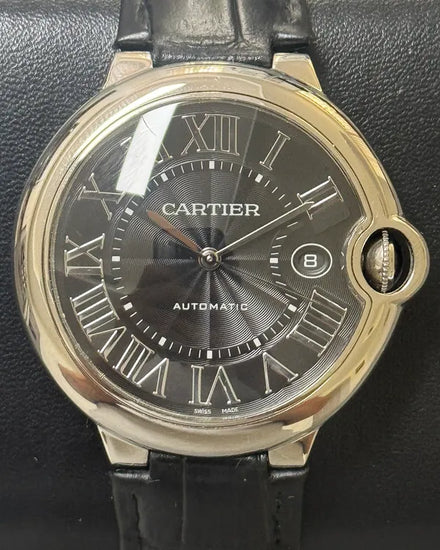 2015 Cartier Ballon Bleu 42MM Black Dial Leather Strap (WSBB0003)