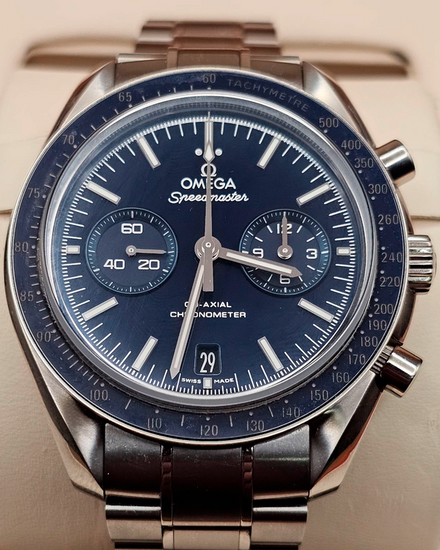 2018 Omega Speedmaster Two Counters 44.25MM Blue Dial Titanium Bracelet (311.90.44.51.03.001)