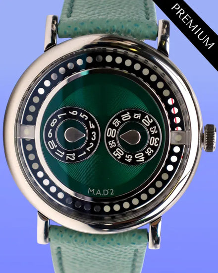 MB&F MAD Edition 2 42MM Green Dial Leather Strap (M.A.D 2)