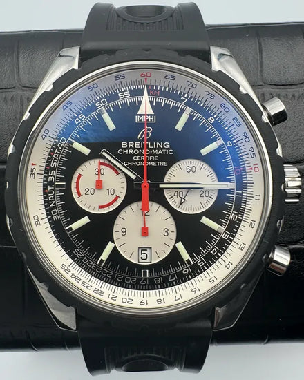 Breitling Chrono-Matic 49MM Black Dial Rubber Strap (A14360)