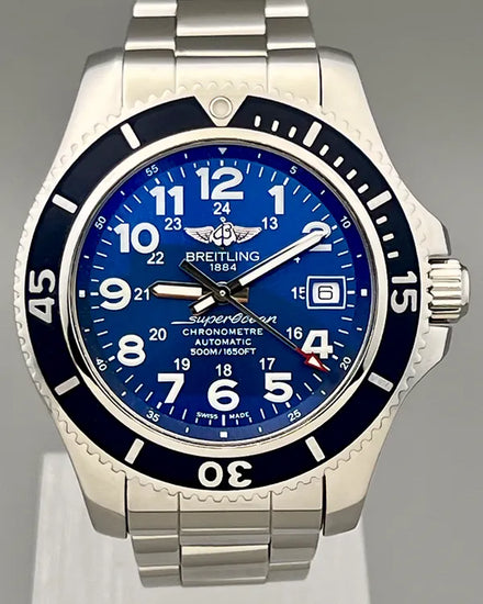 No Reserve - 2019 Breitling Superocean II 42MM Blue Dial Steel Bracelet (A17365D1/C915)
