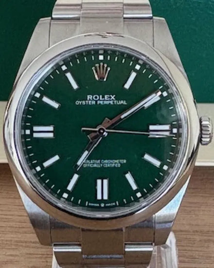 2022 Rolex Oyster Perpetual 41MM Green Dial Oyster Bracelet (124300)