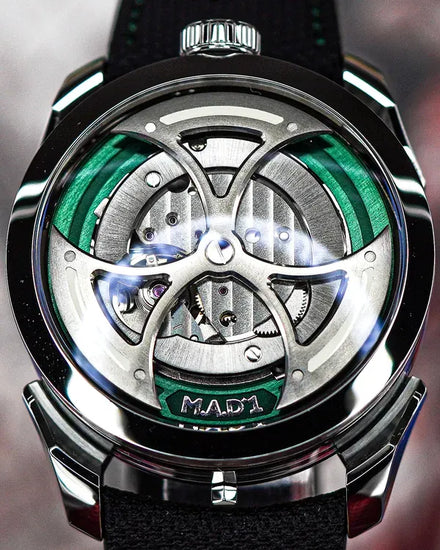 MB&F MAD Edition 1 Green 42MM Skeleton Dial Leather Strap (M.A.D. 1)
