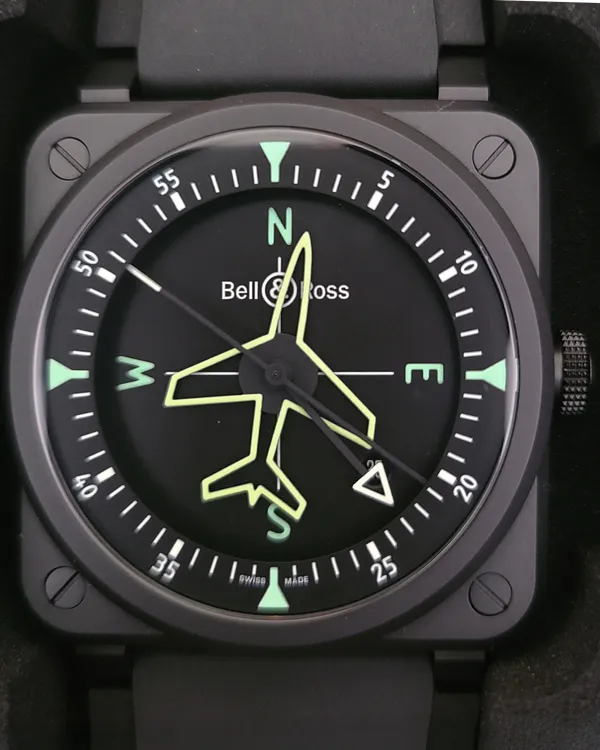 Bell & Ross BR 03 Gyrocompass L.E. 41MM Black Dial Rubber Strap (BR03A-CPS-CE/SRB)
