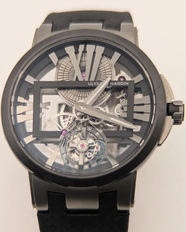 Ulysse Nardin Executive Skeleton Tourbillon 45MM Skeleton Dial Leather Strap (1713-139)