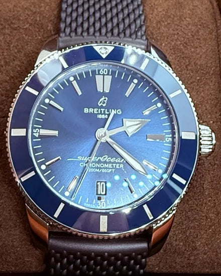 2022 Breitling Superocean Heritage 44MM Blue Dial Rubber Strap (AB2030161C1A1)