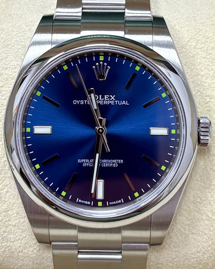 2018 Rolex Oyster Perpetual 39MM Blue Dial Oyster Bracelet (114300)
