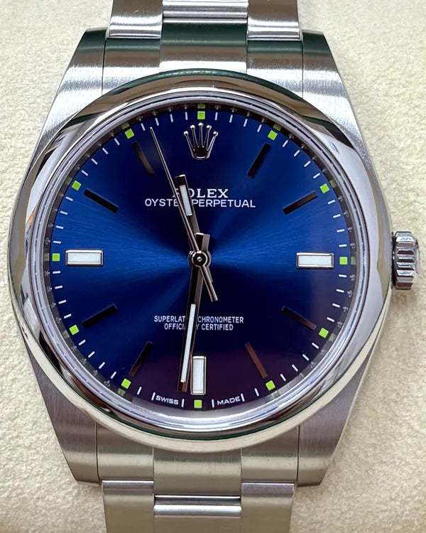 Rolex Oyster Perpetual 39MM Blue Dial Oyster Bracelet (114300)