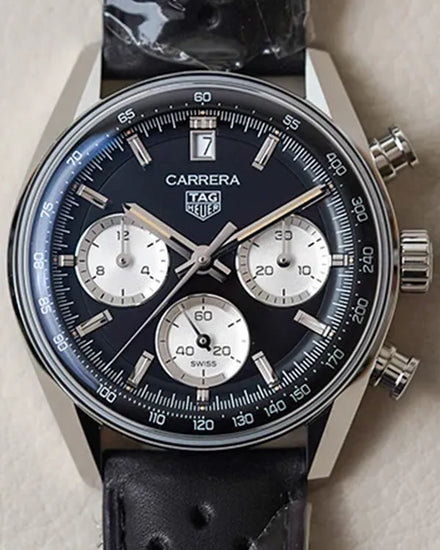 2025 Tag Heuer Carrera 39MM Black Dial Leather Strap (CBS2210.FC6534)