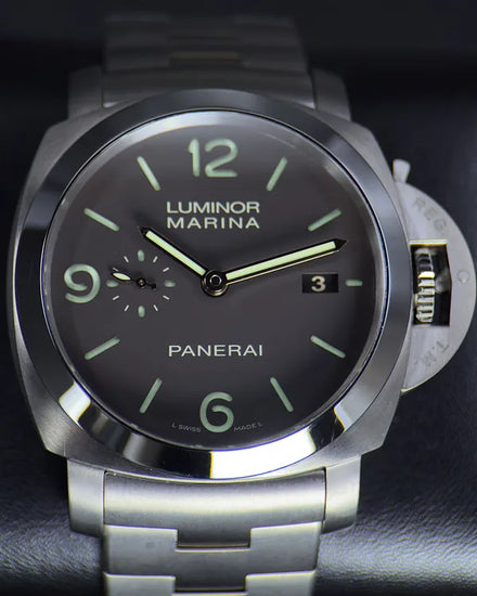 2012 Panerai Luminor Marina 44MM Brown "Havana" Dial Titanium Bracelet (PAM00352)