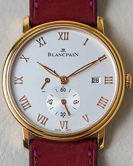 2014 Blancpain Villeret 40MM Opaline Dial Aftermarket Leather Strap (6606-3642-55B)