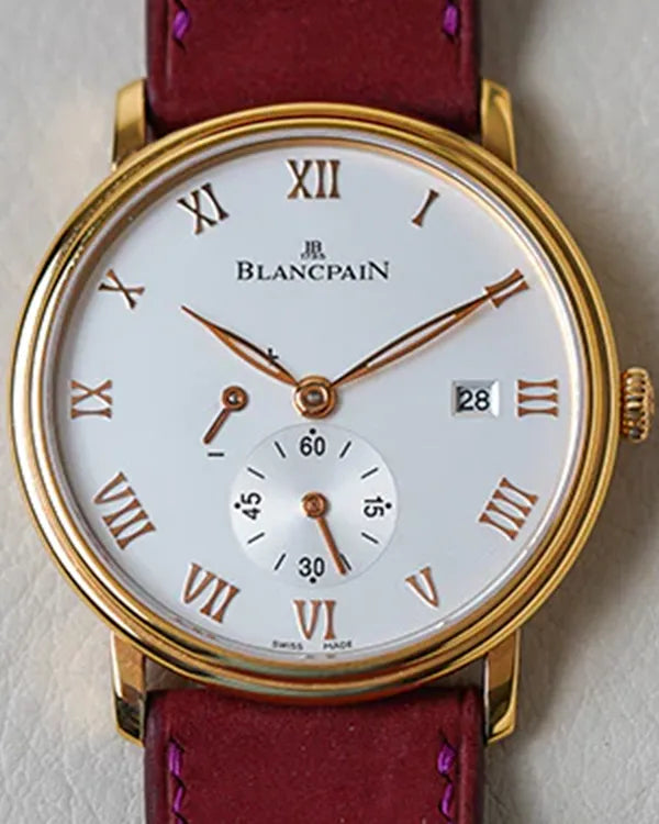 2014 Blancpain Villeret 40MM Opaline Dial Aftermarket Leather Strap (6606-3642-55B)