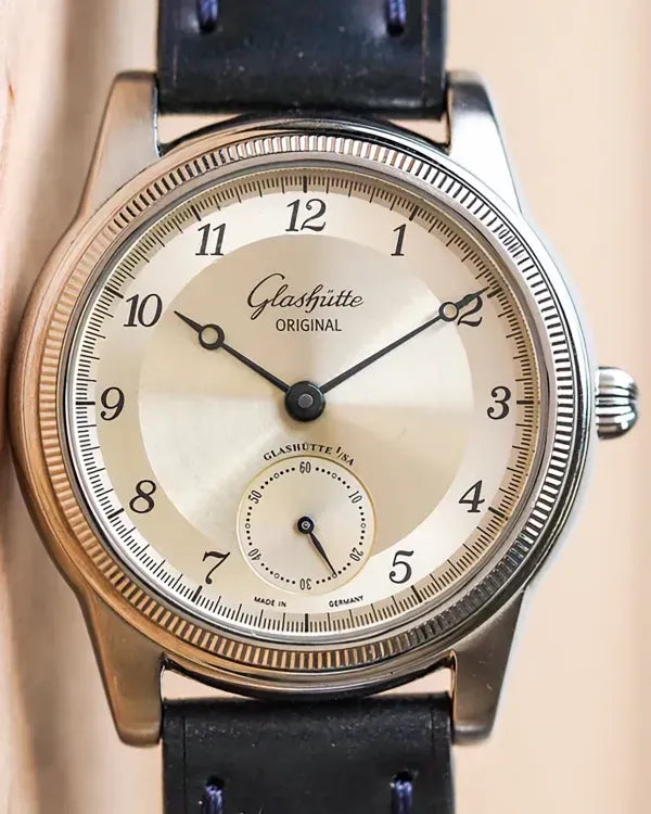 1999 Glashütte Original Senator 39MM Silver Dial Aftermarket Leather Strap (49-05-03-01-04)
