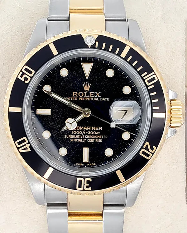 Rolex Submariner Date 40MM Black Dial Two-Tone Oyster Bracelet (16613)