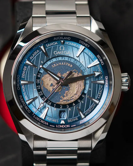 2025 Omega Seamaster Aqua Terra Worldtimer 43MM Blue Dial Steel Bracelet (220.12.43.22.03.002)