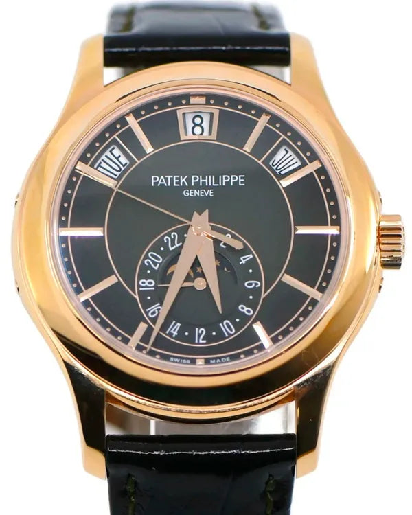 2022 Patek Philippe Annual Calendar 40MM Green Dial Leather Strap (5205R-011)