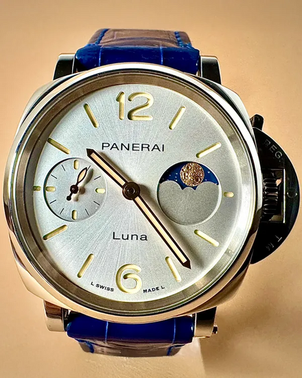 2023 Panerai Luminor Due Luna 38MM White Dial Leather Strap (PAM01180)