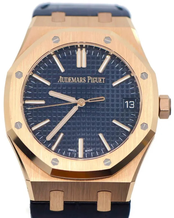 Audemars Piguet Royal Oak 41MM Blue Dial Leather Strap (15510OR)
