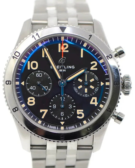 2023 Breitling Classic Avi Chronograph P-51 Mustang 42MM Black Dial Steel Bracelet (A23380)