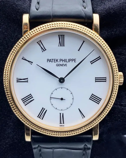 Patek Philippe Calatrava 36MM White Dial Leather Strap (5119R-001)