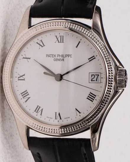 2007 Patek Philippe Calatrava 37MM White Dial Leather Strap (5117G)