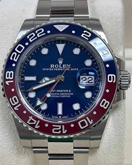2023 Rolex GMT-Master II 40MM Blue Dial White Gold Oyster Bracelet (126719BLRO)