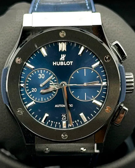 2022 Hublot Classic Fusion 45MM Blue Dial Leather Strap (521.CM.7170.LR)