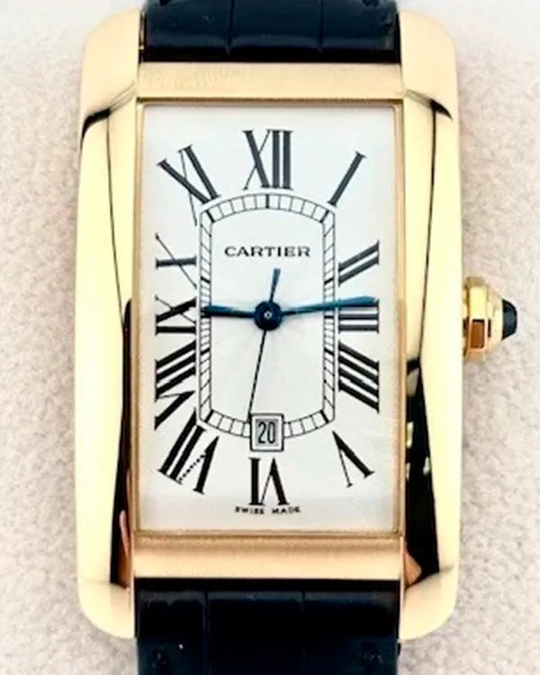 Cartier Tank Américaine Large 45MM White Dial Leather Strap (2329)