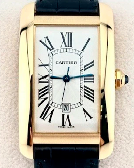 Cartier Tank Américaine Large 45MM White Dial Leather Strap (2329)