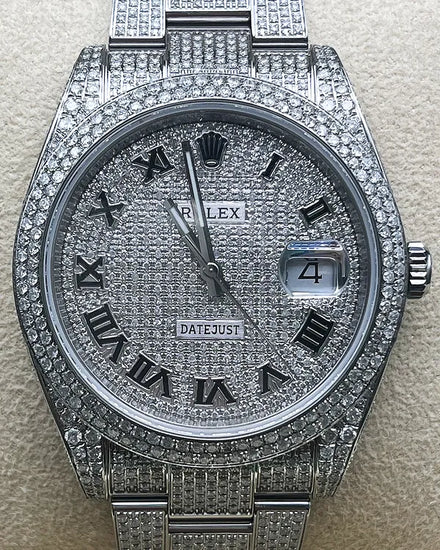 Rolex Datejust 41MM Aftermarket Diamonds Dial Aftermarket Diamonds Oyster Bracelet (126300)