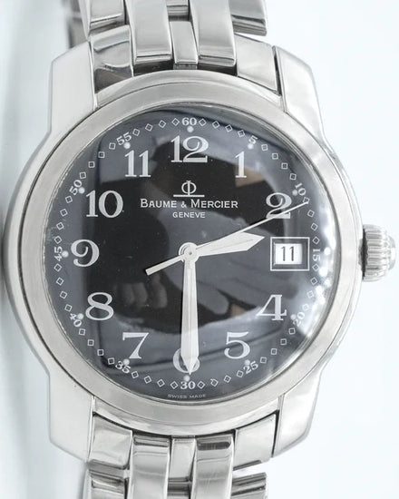Baume & Mercier Baume 37MM Quartz Black Dial Steel Bracelet (MV045214)