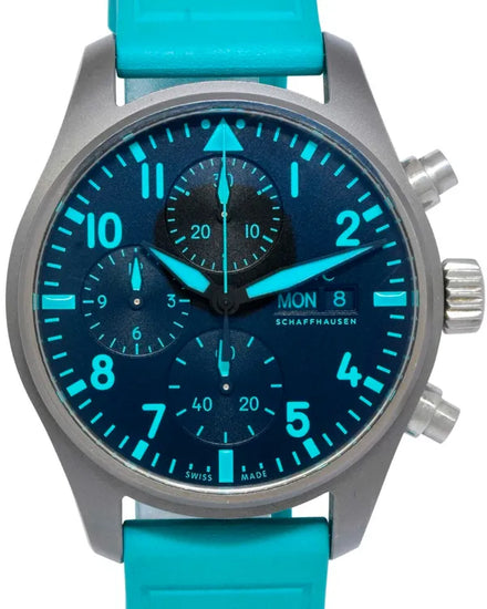 IWC Schaffhausen Pilot Chronograph "Mercedes AMG Petronas F1" 41MM Black Dial Rubber Strap (IW388108)