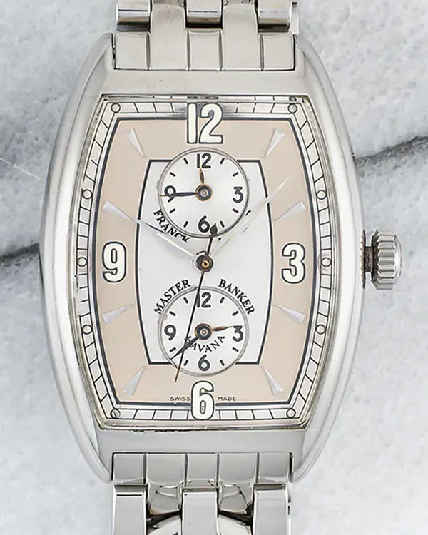 Franck Muller Master Banker "Havana" 31MM Tan Dial Steel Bracelet (2852 MB HV)