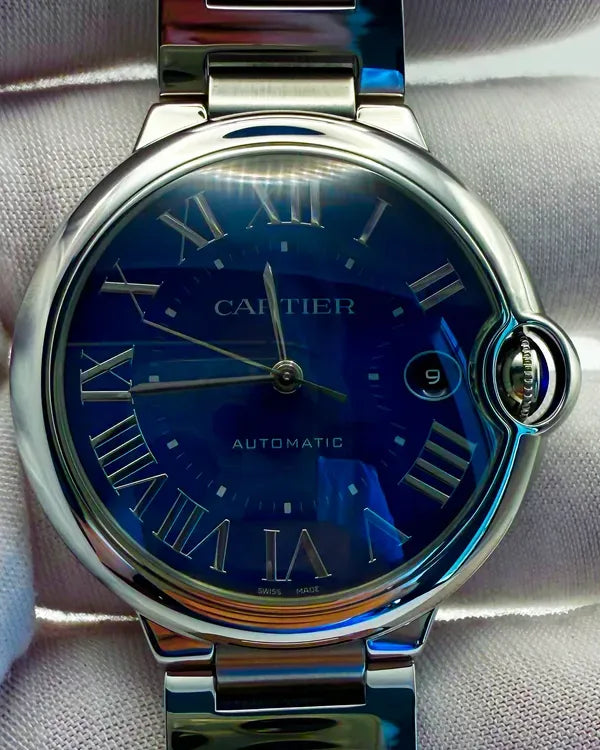 2021 Cartier Ballon Bleu 40MM Blue Dial Steel Bracelet (WSBB0061)