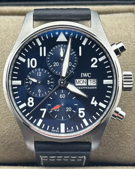 2024 IWC Schaffhausen Pilot 43MM Blue Dial Leather Strap (IW378003)