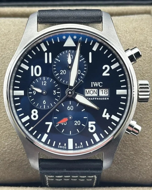2024 IWC Schaffhausen Pilot 43MM Blue Dial Leather Strap (IW378003)