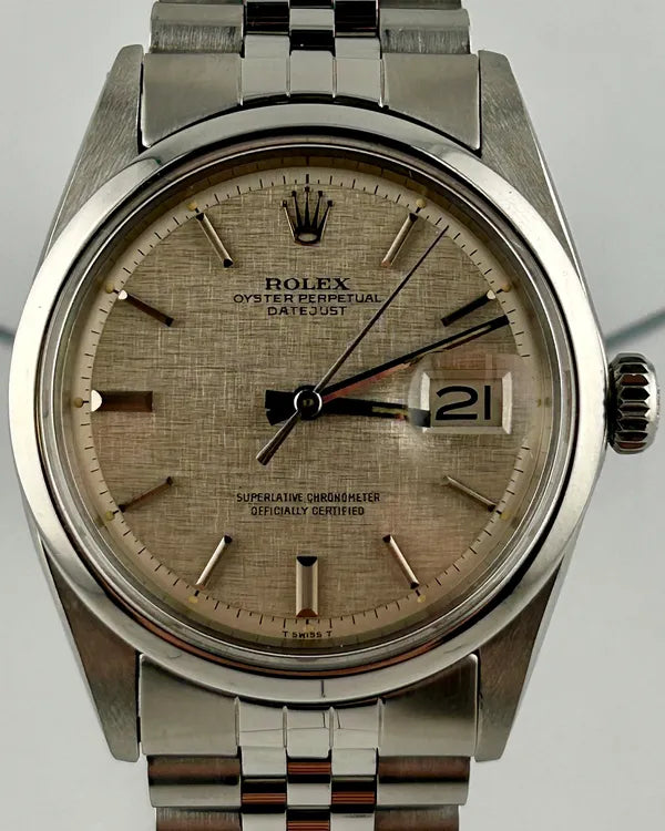 Rolex Datejust 36MM Silver "Linen" Dial Jubilee Bracelet (1600)
