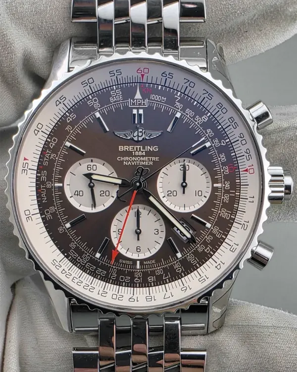 2021 Breitling Navitimer Rattrapante 1 B03 45MM Brown Dial Steel Bracelet (AB031021/Q615)