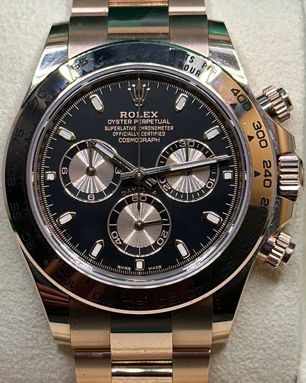 2023 Rolex Cosmograph Daytona 40MM Black Dial Rose Gold Oyster Bracelet (116505)