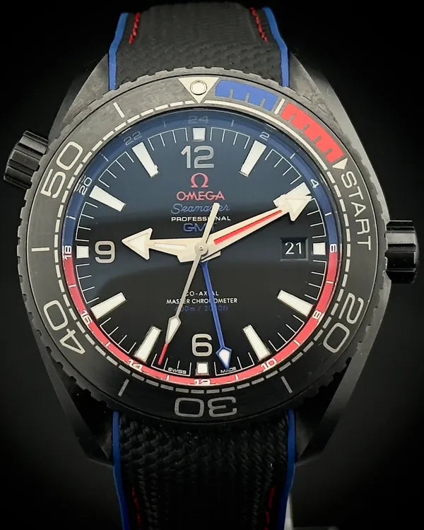 2023 Omega Seamaster Planet Ocean "ETNZ Deep Black" 45.5MM Black Dial Rubber Strap (215.92.46.22.01.004)