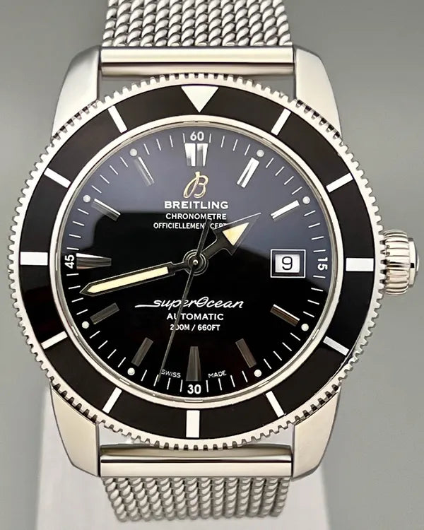 No Reserve - Breitling Superocean Heritage 42MM Black Dial Steel Bracelet (A17321)