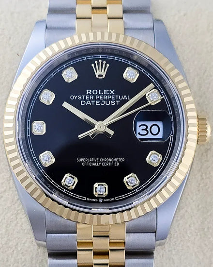2024 Rolex Datejust 36MM Black Dial Two-Tone Jubilee Bracelet (126233)