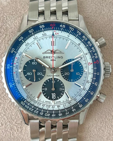 Breitling Navitimer 1 B01 Chronograph 43MM Ice Blue Dial Steel Bracelet (AB0138)