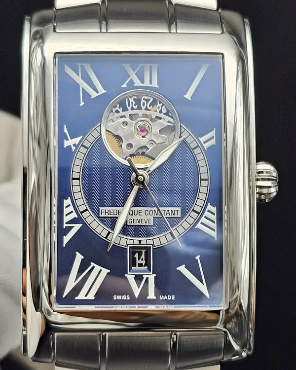 No Reserve - Frederique Constant Classics Carree 47MM Blue Dial Steel Bracelet (FC-315DNS4C26B)