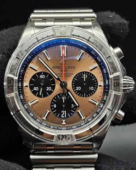 Breitling Chronomat B01 42MM Copper Dial Steel Bracelet (AB0134)