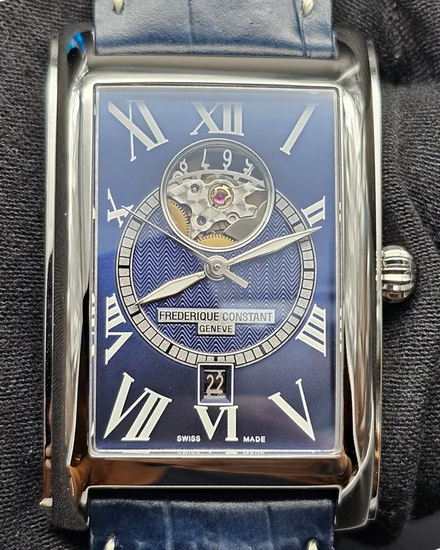No Reserve - Frederique Constant Classics 47MM Blue Dial Leather Strap (FC-315DNS4C26)