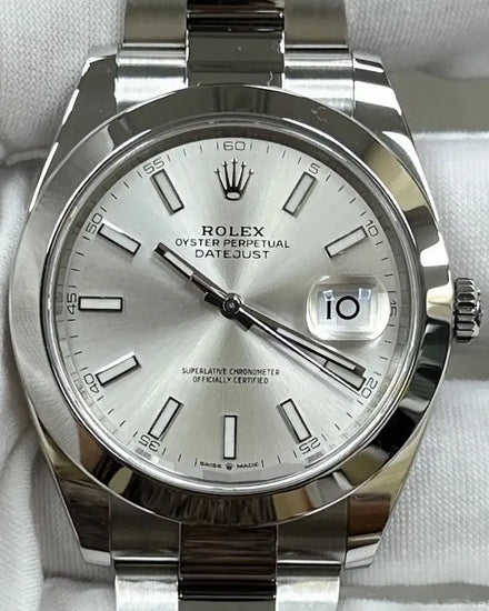 2022 Rolex Datejust 41MM Silver Dial Oyster Bracelet (126300)