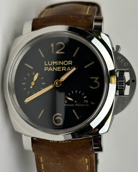2018 Panerai Luminor 1950 3 Days Power Reserve 47MM Black Dial Rubber Strap (PAM00423)