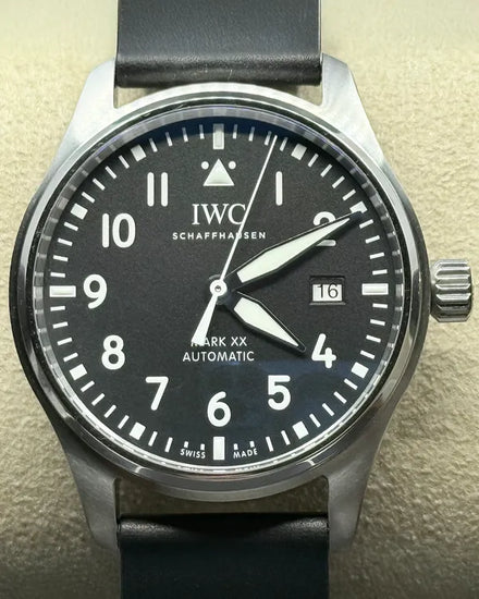 2025 IWC Schaffhausen Pilot Mark XX 40MM Black Dial Leather Strap (IW328201)