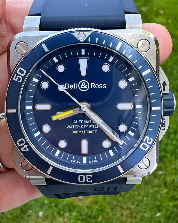 Bell & Ross BR 03-92 Diver 42MM Blue Dial Rubber Strap (BR03-92-DIV)